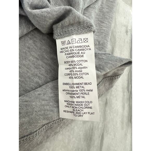 Michael Michael Kors Gray Knit Top Tunic Studded Logo Size 2X Casual Winter Fall - Picture 8 of 8